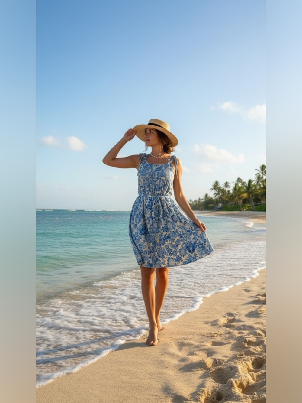 J. Crew Women's Size M cover-up dress blue floral Cotton